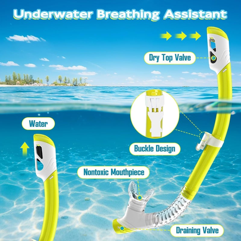 ZipAura Snorkeling Gear for Kids, Kids Snorkel Set for Ages 3-14, Anti-Fog Diving Mask and Dry Top Snorkel Combo Set, Unisex Swimming Goggles - Image 4